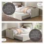 Cream Velvet Single Guest Bed with Trundle - Layla