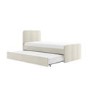 Cream Velvet Single Guest Bed with Trundle - Layla