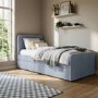 Blue Velvet Single Guest Bed with Trundle - Layla