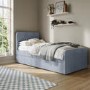 Blue Velvet Single Guest Bed with Trundle - Layla