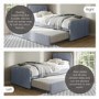 Blue Velvet Single Guest Bed with Trundle - Layla