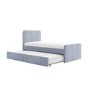 Blue Velvet Single Guest Bed with Trundle - Layla