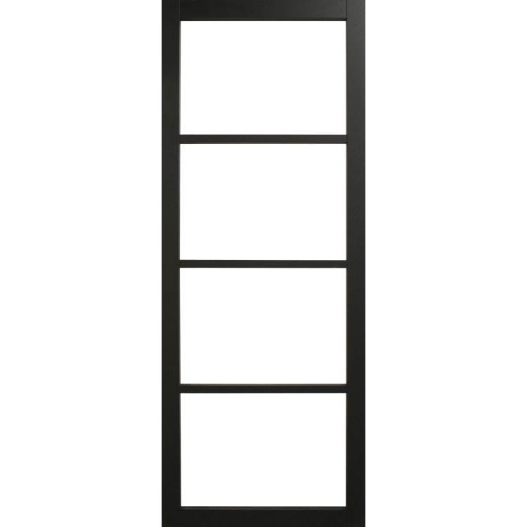 Internal Black Laminate Glazed Crittal Door with Clear Glass - Pre-Finished - 1981 x 838 x 35mm - Brent - XL Joinery