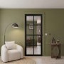 Internal Black Laminate Glazed Crittal Door with Clear Glass - Pre-Finished - 1981 x 762 x 35mm - Haringey - XL Joinery