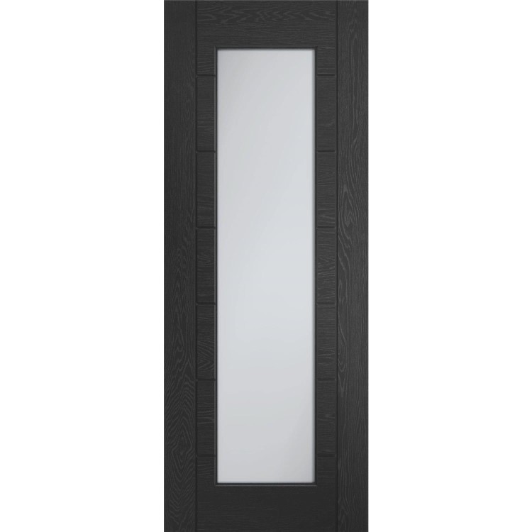 Internal Black Fully-Glazed Door with Clear Glass - 1981 x 610 x 35mm - Palermo - XL Joinery