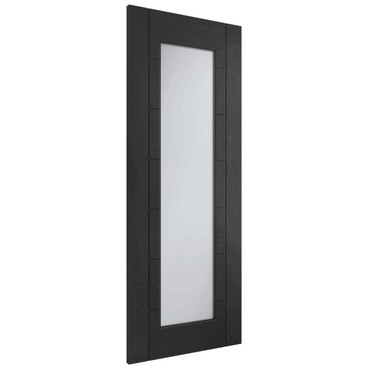 Internal Black Fully-Glazed Door with Clear Glass - 1981 x 610 x 35mm - Palermo - XL Joinery