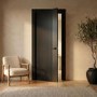Internal Black Laminate Glazed Door with Clear Glass - Pre-Finished - 1981 x 838 x 35mm - Stria - XL Joinery