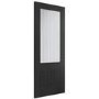 Internal Black Half-Glazed Cottage Door with Clear Etched Glass - 1981 x 610 x 35mm - Suffolk - XL Joinery