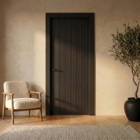 Internal Black Laminate Door - Pre-Finished - 1981 x 762 x 35mm - Stria - XL Joinery