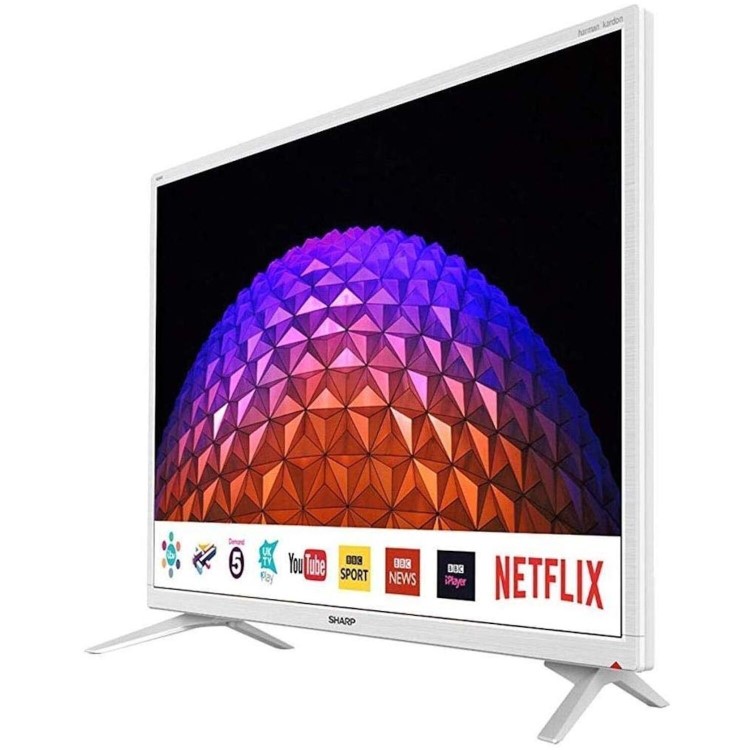 GRADE A1 - Sharp LC-32HI5232KFW 32" HD Ready Smart LED TV with 1 Year Warranty - White