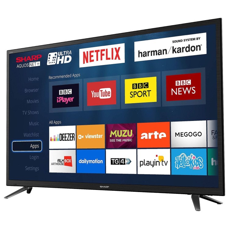 Refurbished Sharp 65" 4K Ultra HD with HDR LED Freeview HD Smart TV
