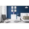 Lucia White High Gloss Bedside Table with LED Light 