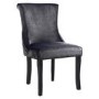 Pair of Dark Grey Velvet Dining Chairs with Quilted Back - Lucille