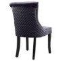 Pair of Dark Grey Velvet Dining Chairs with Quilted Back - Lucille