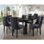 Pair of Dark Grey Velvet Dining Chairs with Quilted Back - Lucille