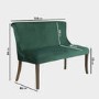 Large Green Velvet Dining Bench with Back -  Seats 2 - Lucille