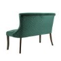 Large Green Velvet Dining Bench with Back -  Seats 2 - Lucille