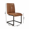 Set of 2 Faux Leather Cantilever Tan Dining Chairs - Lucas
