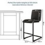 Black Faux Leather Cantilever Kitchen Stool with Back - 66cm - Lucas