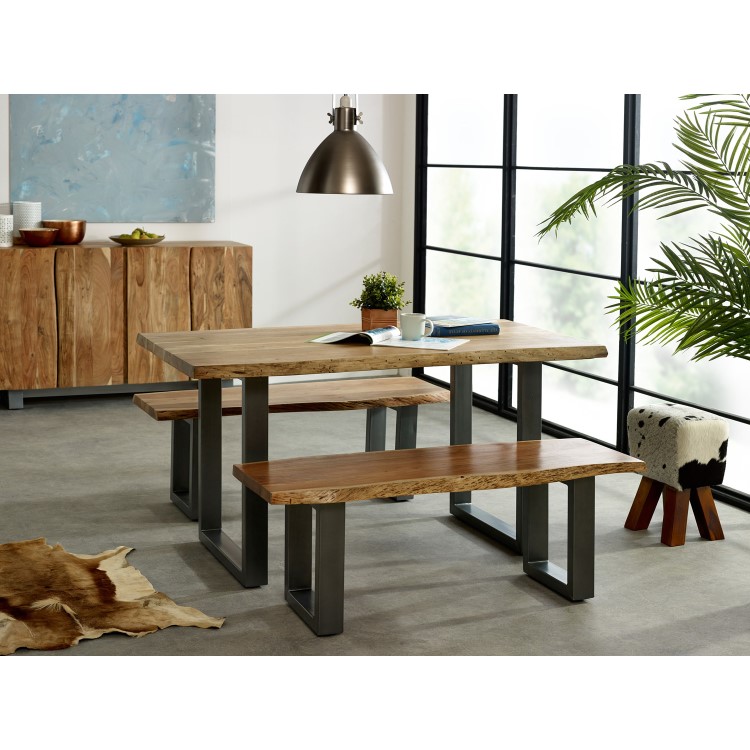 Large Live Edge Solid Wood Dining Bench