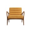 Shoreditch Mid Century Style Real Leather Armchair in Mustard Yellow