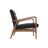 Shoreditch Real Leather Armchair in Black - Mid Century Style