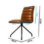 Industrial Real Leather Dining Chair - Vintage Tan Brown - Hayden Range