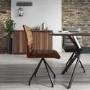 Industrial Real Leather Dining Chair - Vintage Tan Brown - Hayden Range
