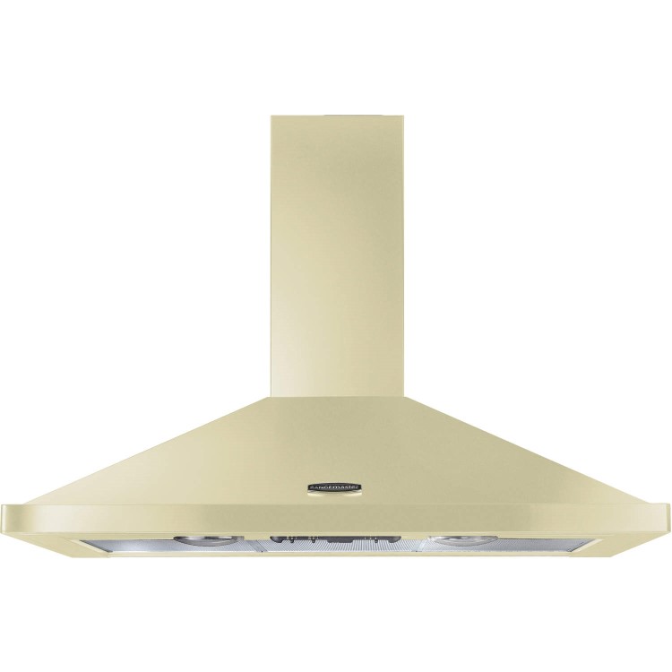 Rangemaster 110cm Chimney Cooker Hood - Cream with Chrome Badge