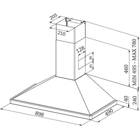 Rangemaster CLAHDC90BB 63041 Classic 90cm Chimney Cooker Hood Black And Brass