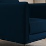 Navy Velvet 3 Seater Sofa and Armchair Set - Lenny