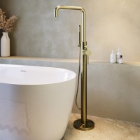 Brushed Brass Freestanding Bath Shower Mixer Tap - Lenton