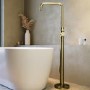Brushed Brass Freestanding Bath Shower Mixer Tap - Lenton