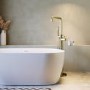 Brushed Brass Freestanding Bath Shower Mixer Tap - Lenton