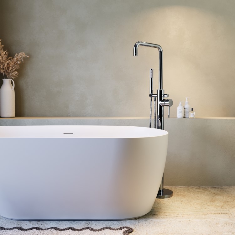 Chrome Freestanding Bath Shower Mixer Tap - Lenton