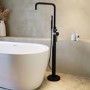 Matt Black Freestanding Bath Shower Mixer Tap - Lenton
