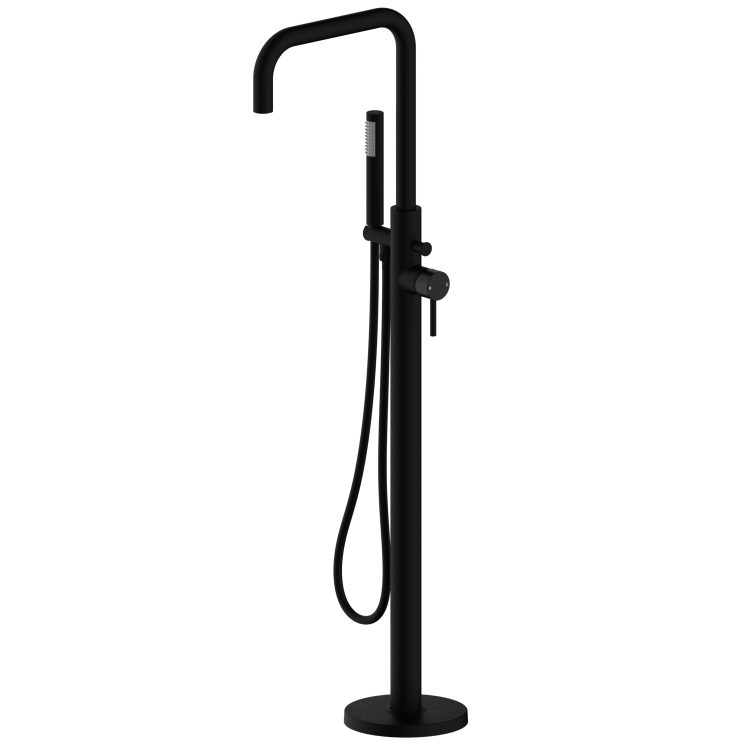GRADE A1 - Matt Black Freestanding Bath Shower Mixer Tap - Lenton