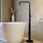 Matt Black Freestanding Bath Shower Mixer Tap - Lenton