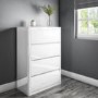 Lexi White High Gloss 4 Drawer Chest of Drawers