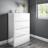Lexi White High Gloss 4 Drawer Chest of Drawers