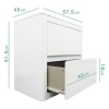 White High Gloss 2 Drawer Bedside Table with Curved Edges - Lexi