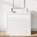 LEX003 White High Gloss Chest of 3 Drawers with Curved Edges - Lexi