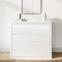 White High Gloss Chest of 3 Drawers with Curved Edges - Lexi White High Gloss Chest of 3 Drawers with Curved Edges - Lexi