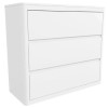White High Gloss Chest of 3 Drawers with Curved Edges - Lexi