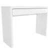 White High Gloss Dressing Table with Drawer and Curved Edges - Lexi