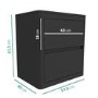 Grey High Gloss Curved 2 Drawer Bedside Table - Lexi