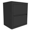 Grey High Gloss Curved 2 Drawer Bedside Table - Lexi