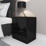 Lexi Black High Gloss 2 Drawer Bedside Table