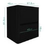 Lexi Black High Gloss 2 Drawer Bedside Table
