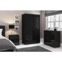 Lexi Black High Gloss 2 Drawer Bedside Table